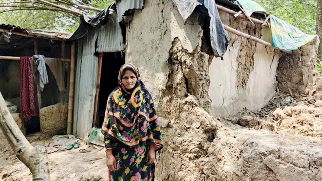 কাজ করলে খাবার জোটে, কাজ না পেলে অনাহারে দিন কাটে হামিদা খাতুনের