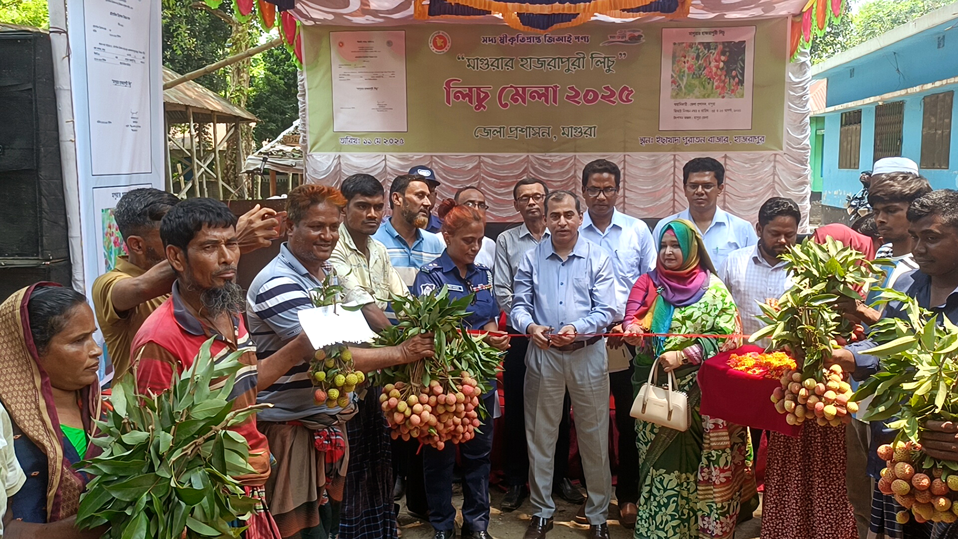 মাগুরার হাজরাপুরী লিচু পেল জিআই স্বীকৃতি/বর্ণাঢ্য আয়োজনে মৌসুমের প্রথম লিচু সংগ্রহ ও মেলা উদ্বোধন