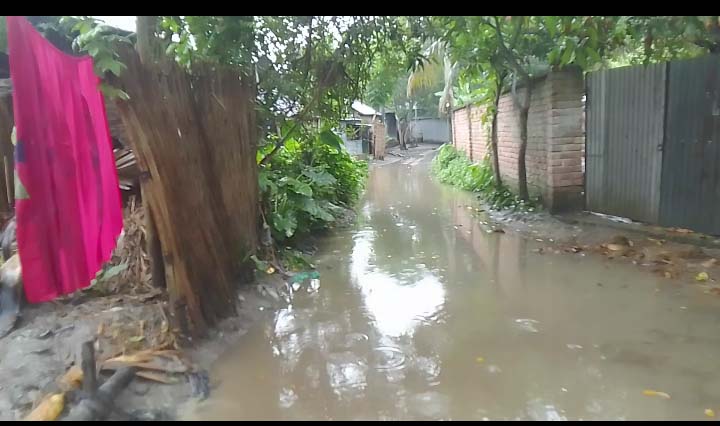 হালকা বৃষ্টিতেই কাদা-পানিতে একাকার মানুষ চলাচলে অযোগ্য রাস্তা