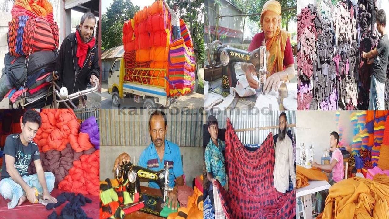 সিরাজগঞ্জে হিমেল বাতাসের সাথে কাজিপুরের কম্বল পল্লীতে বেড়েছে ব্যস্ততা